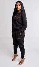 Load image into Gallery viewer, Women Sweater and Jogger Set (Black and Cream)