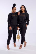 Load image into Gallery viewer, Women Sweater and Jogger Set (Black and Cream)
