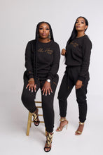Load image into Gallery viewer, Women Sweater and Jogger Set (Black and Cream)
