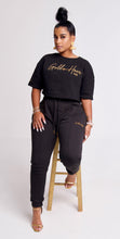 Load image into Gallery viewer, Women Sweater and Jogger Set (Black and Cream)
