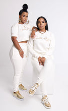 Load image into Gallery viewer, Women Sweater and Jogger Set (Black and Cream)
