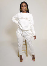 Load image into Gallery viewer, Women Sweater and Jogger Set (Black and Cream)
