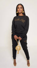Load image into Gallery viewer, Women Sweater and Jogger Set (Black and Cream)
