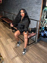 Load image into Gallery viewer, &quot;My Good Side&quot; Black Satin Set
